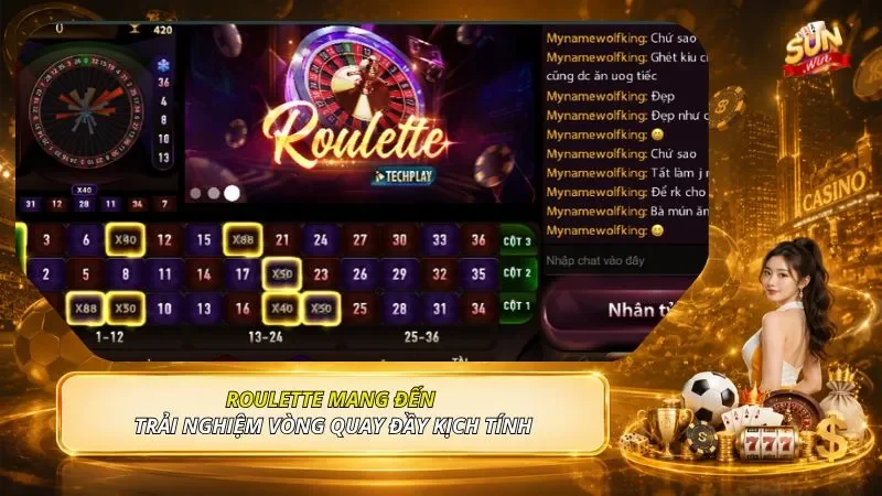 Roulette mang đến trải nghiệm vòng quay đầy kịch tính