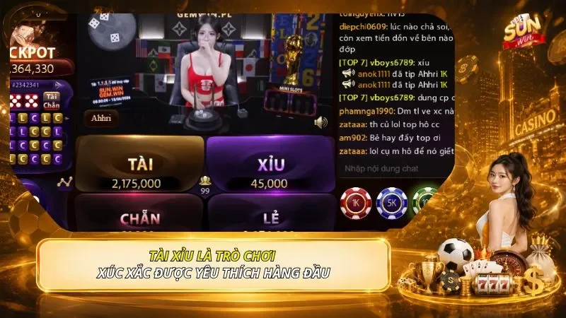 Tài xỉu là trò chơi xúc xắc được yêu thích hàng đầu